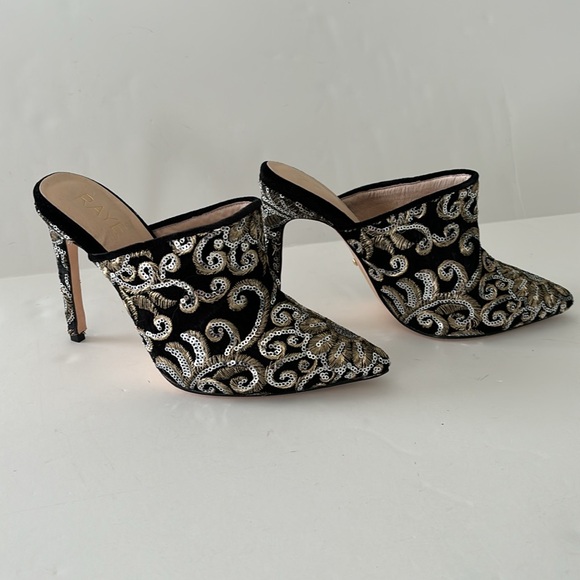Raye Logan Mule in Black Brocade and Dust Bag - Picture 2 of 15